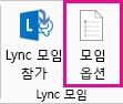 리본 메뉴에 표시된 Lync 모임 아이콘의 스크린샷