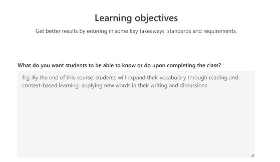 learning objectives