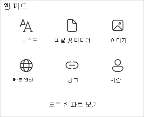 도구 상자의 웹 파트 목록