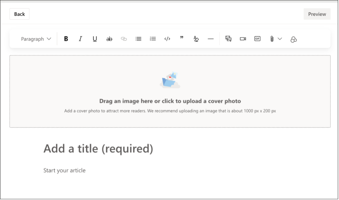 글꼴, 스타일, 이미지 및 기타 서식 있는 텍스트 옵션이 있는 문서 게시물 형식의 편집 인터페이스를 보여 주는 스크린샷.