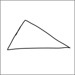Rodo trikampį, kurio trys skirtingi šoniniai ilgis nupieštas rašikliu.