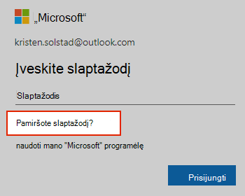 Pamiršote slaptažodį vaizdas
