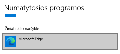 "Microsoft Edge" numatytoji naršyklė