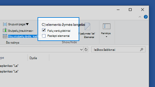 Kaip rodyti dailų vardų plėtinius sistemoje „Windows“