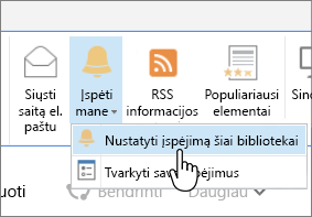 Library tab with Set Alert on this library highlighted