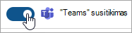 Screenshot showing toggle to set a Teams meeting