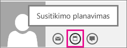 Susitikimo planavimo mygtukas „Outlook Web App“