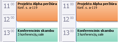 Kalendoriaus rodinys, rodantis 24 valandų ir 12 valandų laikrodžio parametrus