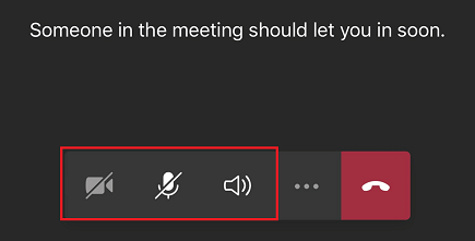 Bookings meeting lobby with meeting controls displayed