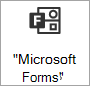 Mygtukas Įtraukti į puslapį su pasirinkta „Microsoft Forms“ puslapio dalimi.