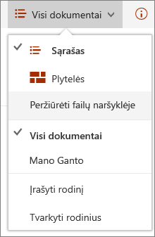 "SharePoint Online" rodiniai programoje "Internet Explorer 11"