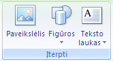 „Excel“ juostelės vaizdas