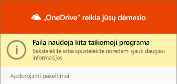 "OneDrive" dialogo langas "naudoti failą"