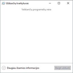 Užduočių tvarkytuvo atidarymas sistemoje „Windows 10“