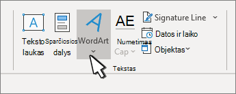 "WordArt" įterpimas naudojant "WordArt" mygtuką