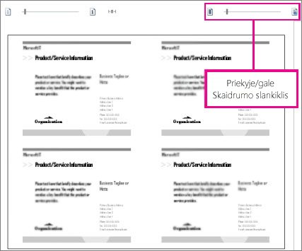 Print preview slider for seeing both the front and back of your publication so you can see if they line up correctly.