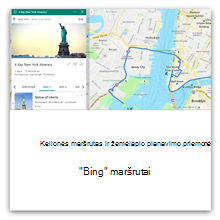 Kelionės maršrutas ir žemėlapio planavimo priemonė su Bing