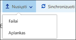 Office 365 Failų arba aplanko nusiuntimas į dokumentų biblioteką