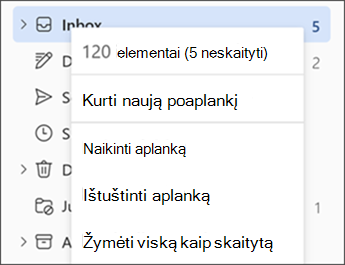 Screenshot showing the menu when right-clicking a folder