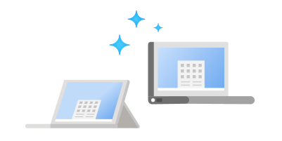 2 skirtingų tipų įrenginiai, kuriuose veikia Windows 11