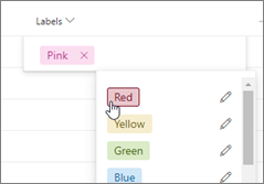 Adding a label in Project Grid view