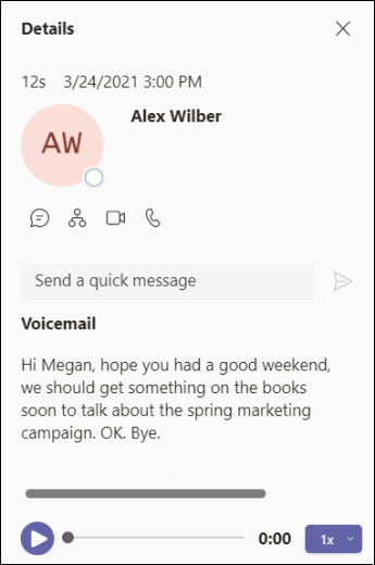 Teams-Voicemail-Details screen