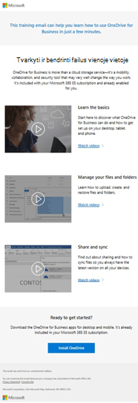 Ekrano nuotrauka: pašto failų bendro naudojimo pavyzdys
