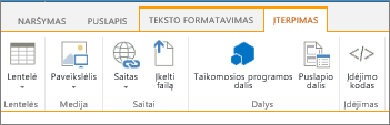 Juostelės įterpimas "Wiki" puslapyje