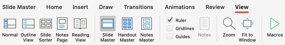 PowerPoint "Slide Master" button on the Ribbon