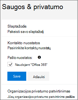 Ekrano nuotrauka: atsisakyti gauti "Microsoft" mokymą el. paštu