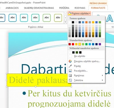 Teksto Paryškinimas - PowerPoint