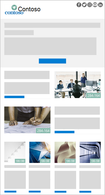 6 vaizdų "Outlook" informacinio biuletenio šablonas