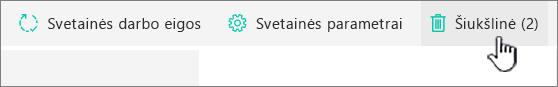 SharePoint Online Site Contents page Recycle button