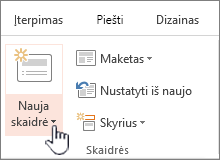 Mygtukas Nauja skaidrė