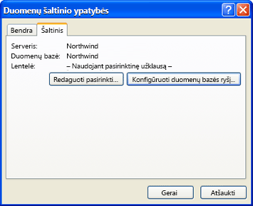 Data Source Properties dialog box with the Edit Custom Query button