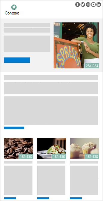 4 vaizdų "Outlook" informacinio biuletenio šablonas