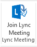 Prisijungimo prie „Lync“ susitikimo mygtukas „Outlook“ juostelėje