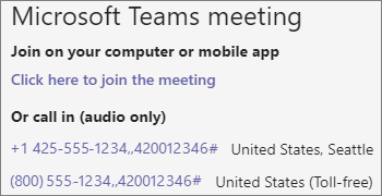 "Teams" susitikimo skambutis informacijos dalyje