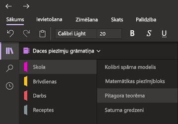 Tumšais režīms programmā OneNote 10 darbam ar Windows 10