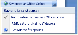 Savienojuma veidošana ar Office Online no palīdzības skatītāja.
