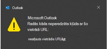 Outlook Radās kāda neparedzēta kļūda