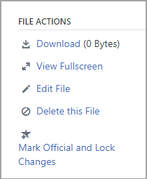 Darbību saraksts, ko grupu Administratori var izmantot kopā ar failu