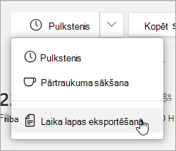 The Export time sheet option in Shifts to export your team's time sheet report.