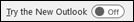 Jauns programmas Outlook darbam ar Windows slēdzis