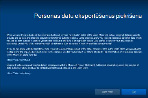 Windows 10 konfidencialitātes lapa