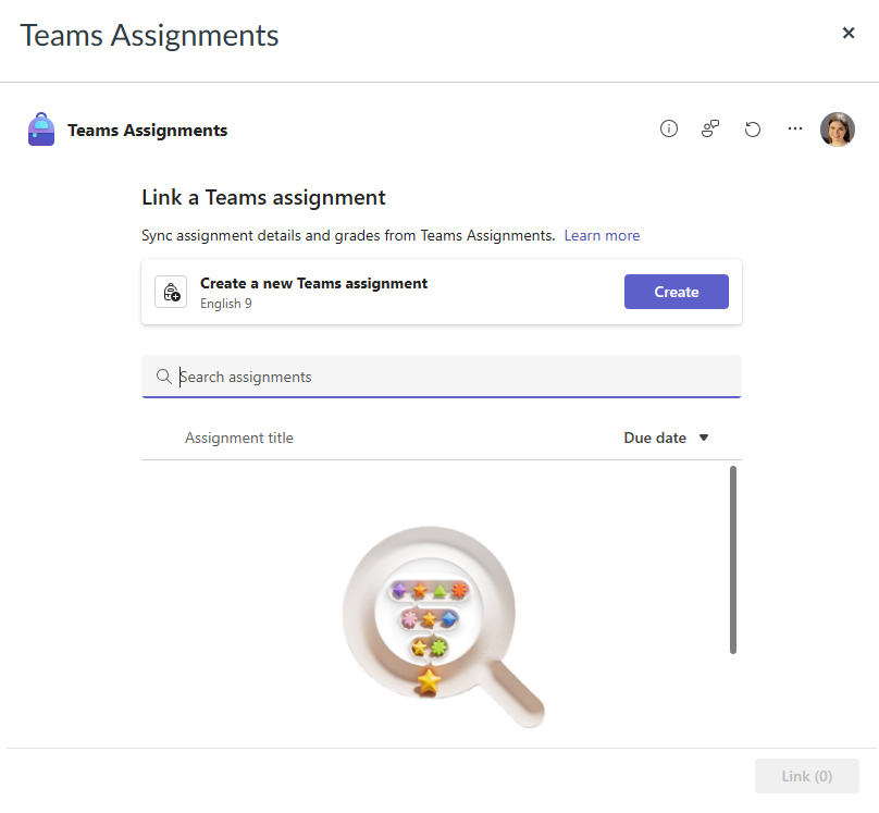 Linked assignments in teams