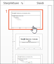 Master slide selected from thumbnail panel