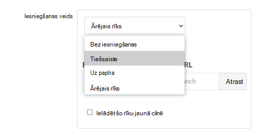 Submission type dropdown with Online highlighted