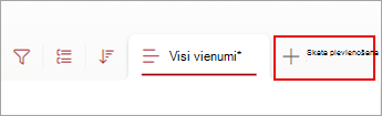 Ekrānuzņēmums ar komandu Pievienot skatu komandjoslā.