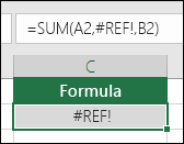 Excel parādīta #REF! kļūda, ja šūnas atsauce nav derīga